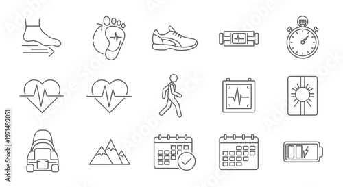 Fitness icons and symbols collection.