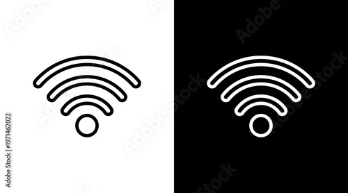 Wi-Fi Signal White Icon Set Design
