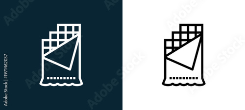Two-color chote outline icon pair in black and white, editable stroke vector illustration for web, mobile apps, UI design, branding, and print from gastronomy