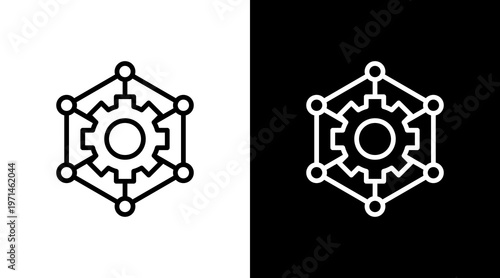Algorithm White Icon Set Design