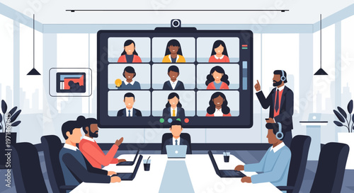 Diverse Team in Virtual Meeting: Remote Collaboration, Video Conference