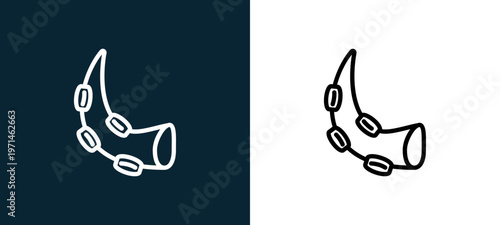 Two-color octopus outline icon pair in black and white, editable stroke vector illustration for web, mobile apps, UI design, branding, and print from gastronomy