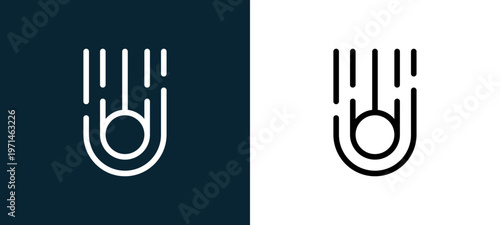 Two-color ball outline icon pair in black and white, editable stroke vector illustration for web, mobile apps, UI design, branding, and print from table tennis