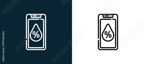 Two-color humidity outline icon pair in black and white, editable stroke vector illustration for web, mobile apps, UI design, branding, and print from smart home