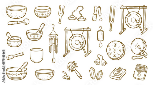 Collection of Sound Healing Instruments and Meditation Tools