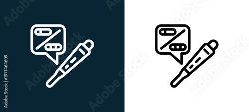 Two-color pregnancy test outline icon pair in black and white, editable stroke vector illustration for web, mobile apps, UI design, branding, and print from women health