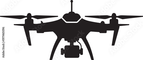 Drone, aerial, drone silhouette, black drone, vector icon