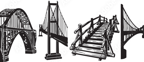 Four different types of bridges are shown