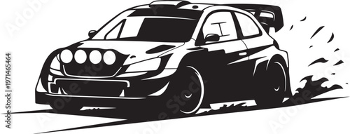 Racing car vector, black and white illustration, speedster automotive design, monochrome vehicle graphics