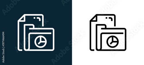 Two-color document outline icon pair in black and white, editable stroke vector illustration for web, mobile apps, UI design, branding, and print from CORPARATE MANAGEMENT