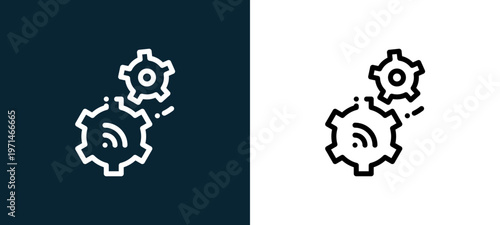 Two-color ting outline icon pair in black and white, editable stroke vector illustration for web, mobile apps, UI design, branding, and print from news journal