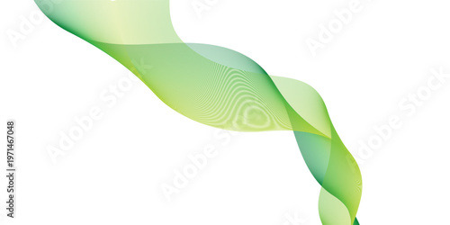 Abstract green wave design with light curves and eco nature patterns creates a fluid vector illustration for a spring ecology wallpaper or business banner backdrop
