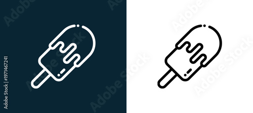 Two-color outline icon pair in black and white, editable stroke vector illustration for web, mobile apps, UI design, branding, and print from fair