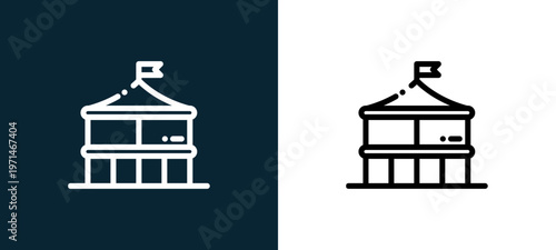 Two-color counter outline icon pair in black and white, editable stroke vector illustration for web, mobile apps, UI design, branding, and print from fair