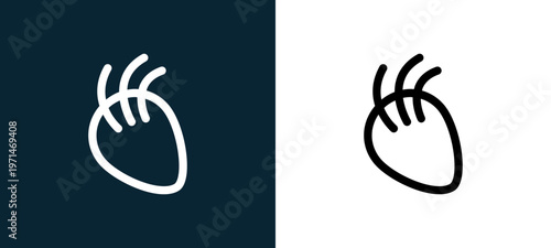 Two-color body part with lines outline icon pair in black and white, editable stroke vector illustration for web, mobile apps, UI design, branding, and print from body parts
