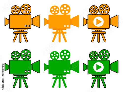 映画のビデオカメラのイラスト素材セット4