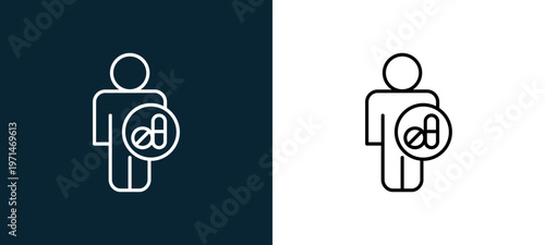 Two-color internal human organs outline icon pair in black and white, editable stroke vector illustration for web, mobile apps, UI design, branding, and print from body parts
