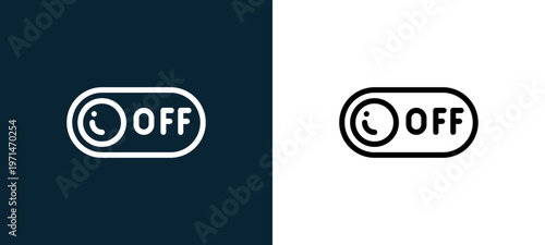 Two-color off outline icon pair in black and white, editable stroke vector illustration for web, mobile apps, UI design, branding, and print from TAB BAR AND SETTINGS
