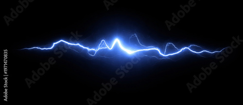 Blue electric light beam lightning streak glow energy effect png overlay element