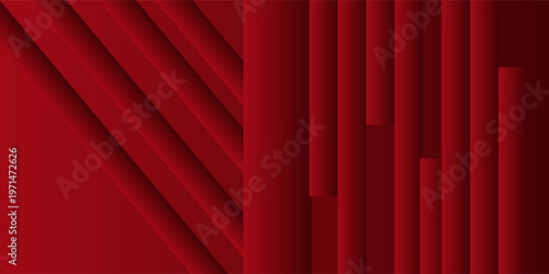 sophisticated dark red abstract background featuring a 3D layered design with diagonal and vertical stripes. The deep crimson shadows create a paper-cut or architectural effect,