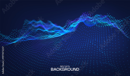 Digital technology ai abstract business blue background for future science and data banner concept. Network connection flow design for cyberspace and big data presentation.