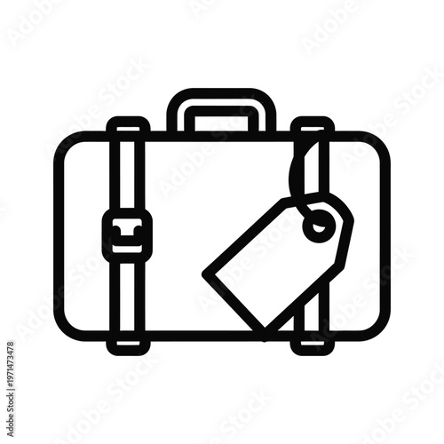 A classic suitcase with a retractable handle and two side latches