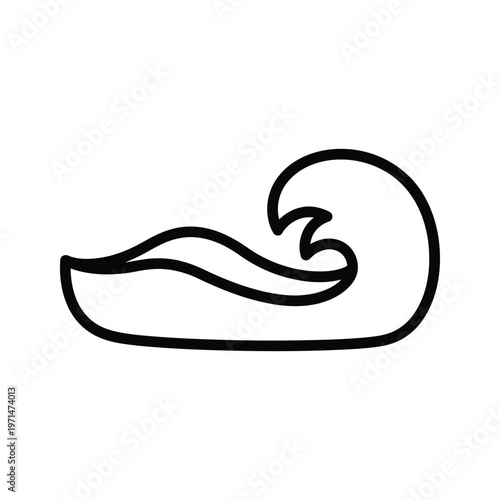 A stylized drawing of a sleeping cat curled up in a relaxed position