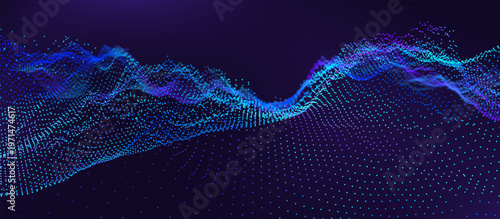 Digital technology ai abstract business blue background for future science and data banner concept. Network connection flow design for cyberspace and big data presentation.