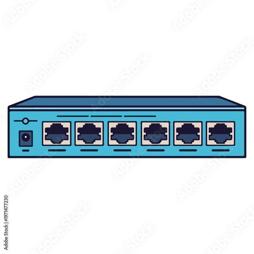 Ethernet Switch Flat Design Vector Illustration
