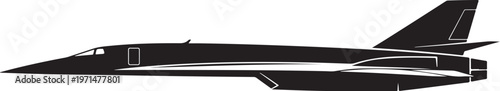 Black fighter jet, airplane silhouette, military aircraft, vector illustration, combat plane