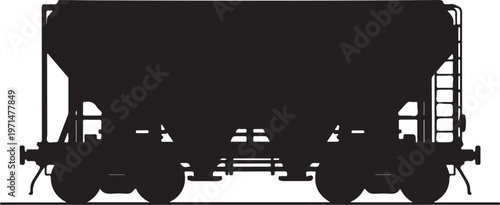 Railway freight car, train wagon, cargo vehicle, industrial transport