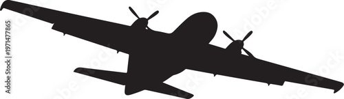 Airplane silhouette, black plane icon, aircraft vector, transportation symbol