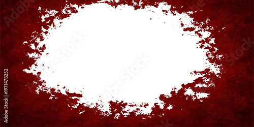 Red grunge heart frame with red ink splat design