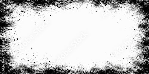 Photos Abstract grunge black ink frame background