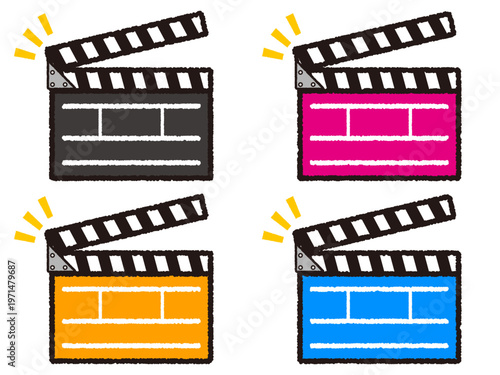 カチンコのイラスト素材セット2