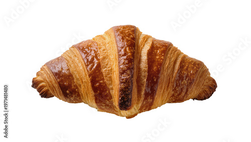 Photography Golden brown flaky croissant pastry, isolated on transparent background