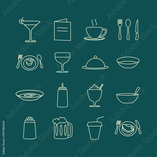Food Serving artful useful trendy stylish design vector Illustration cute colorful background