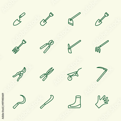 Gardening tool artful useful trendy stylish design vector Illustration cute colorful background