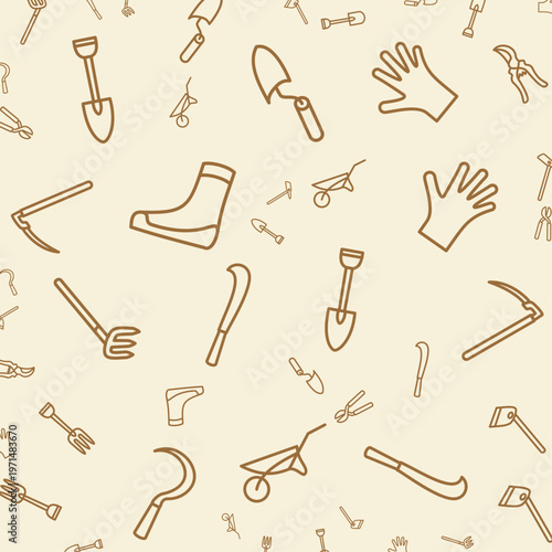 Gardening tool artful useful trendy stylish design vector Illustration handsome colorful background