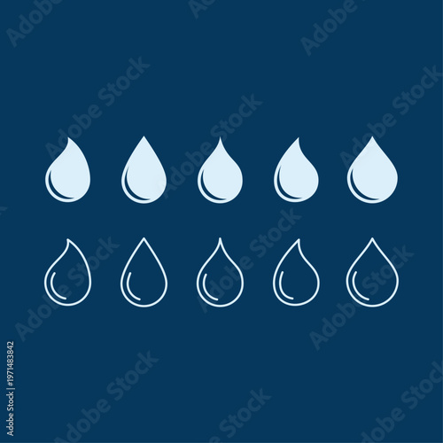 Water droplet artful useful trendy stylish design vector Illustration cute colorful background