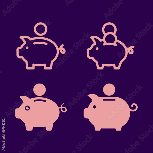 Piggy bank artful useful trendy stylish design vector Illustration attractive colorful background