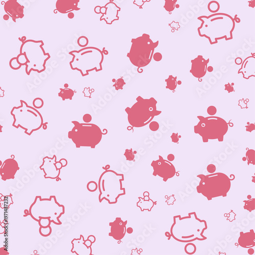 Piggy bank artful useful trendy stylish design vector Illustration pretty colorful background