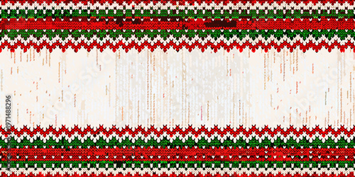 Festive christmas knit pattern with a textured white background