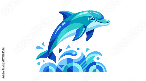 Dolphin jumping out of water.