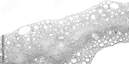 Abstract soap bubble foam texture background with light grey circles and liquid drops vector illustration