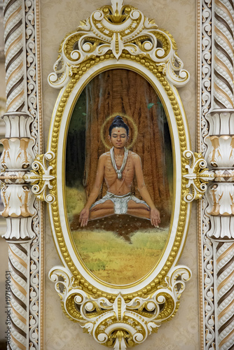 Fotografia Swaminarayan hindu temple, Nairobi, Kenya. Life of Nilkhant Varni