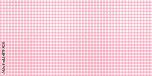 ピンク色のギンガムチェックとかわいいシームレスな背景画像。（A cute seamless background image of pink gingham check.）
