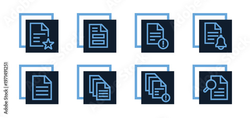 Report, paperwork, digital, office, file storage, cloud document Icons Pack for Website, Apps and UI Interfaces