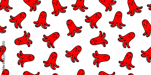 タコさんウインナーのシームレスな背景画像。
