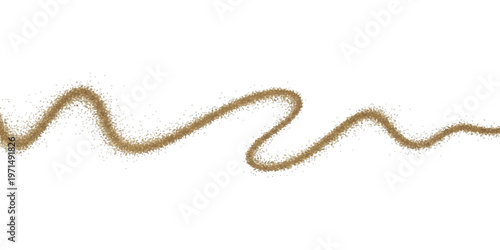 Abstract golden glitter wave line isolated on white background luxury sparkling dust trail vector illustration design element